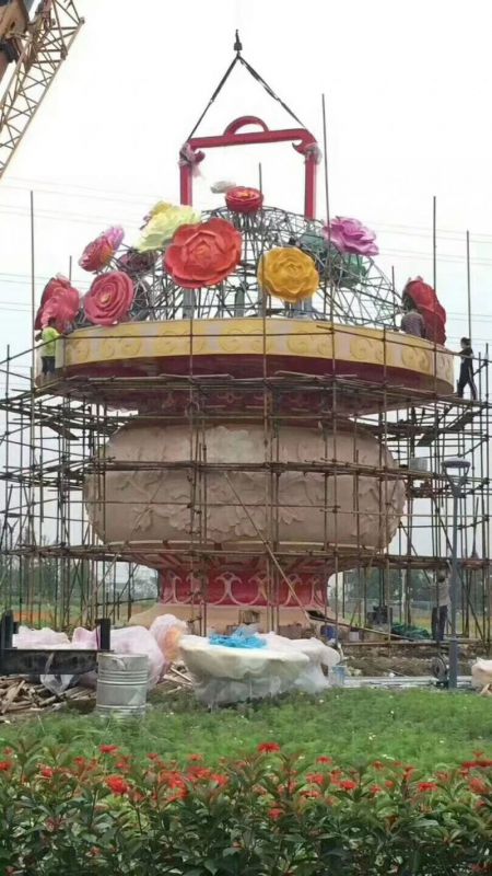 景觀(guān)花籃雕塑擺件優(yōu)選，陸地?cái)[件，園林藝術(shù)不銹鋼花籃雕塑供應(yīng)