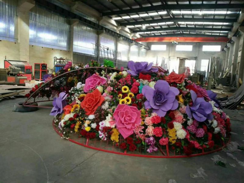 商業(yè)花籃雕塑承接，鍛造工藝，不銹鋼花籃雕塑抽象訂做
