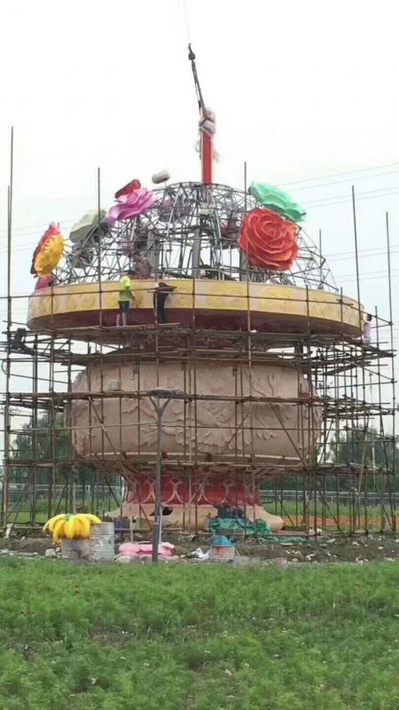 現(xiàn)代花籃雕塑承接，歐式風格，校園廣場不銹鋼花籃雕塑精選