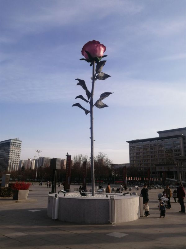 玫瑰雕塑 景觀美陳花朵雕塑 噴漆雕塑 玫瑰雕塑 景觀美陳花朵雕塑 噴漆雕塑