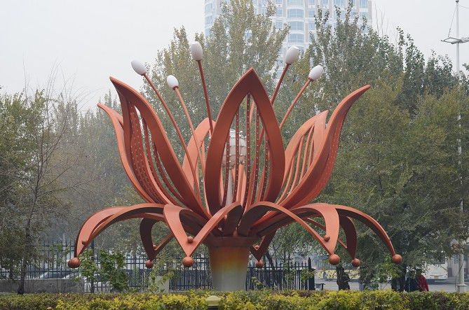 彩繪蓮花雕塑 景觀花卉雕塑 街頭水蓮花雕塑 彩繪蓮花雕塑 景觀花卉雕塑 街頭水蓮花雕塑