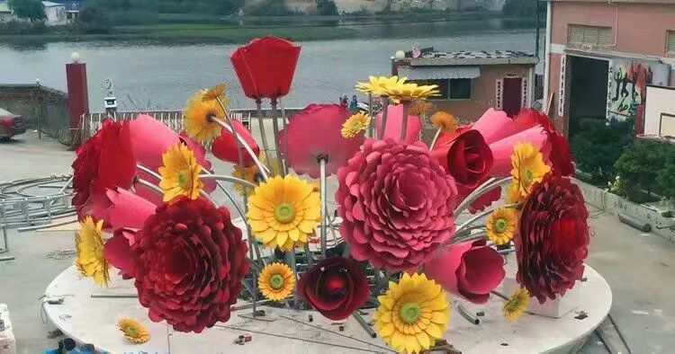 太陽花雕塑擺件優(yōu)選，陸地擺件，園林太陽花雕塑供應
