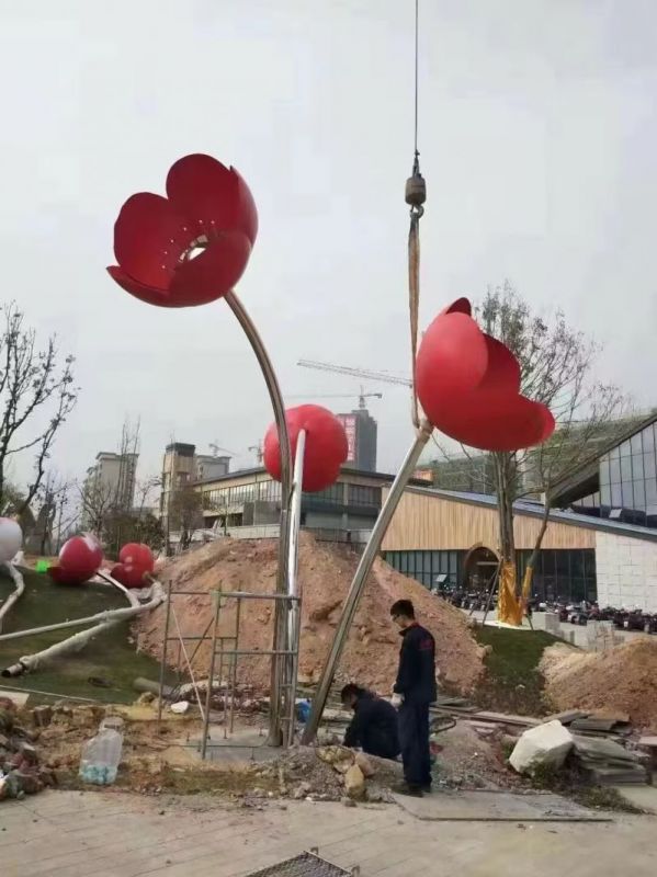 廣場花朵雕塑 公園仿真雕塑 抽象擺件 廣場花朵雕塑 公園仿真雕塑 抽象擺件