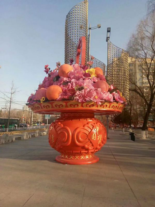 景觀花籃雕塑特供，標(biāo)識(shí)雕塑，旅游區(qū)花籃雕塑定制