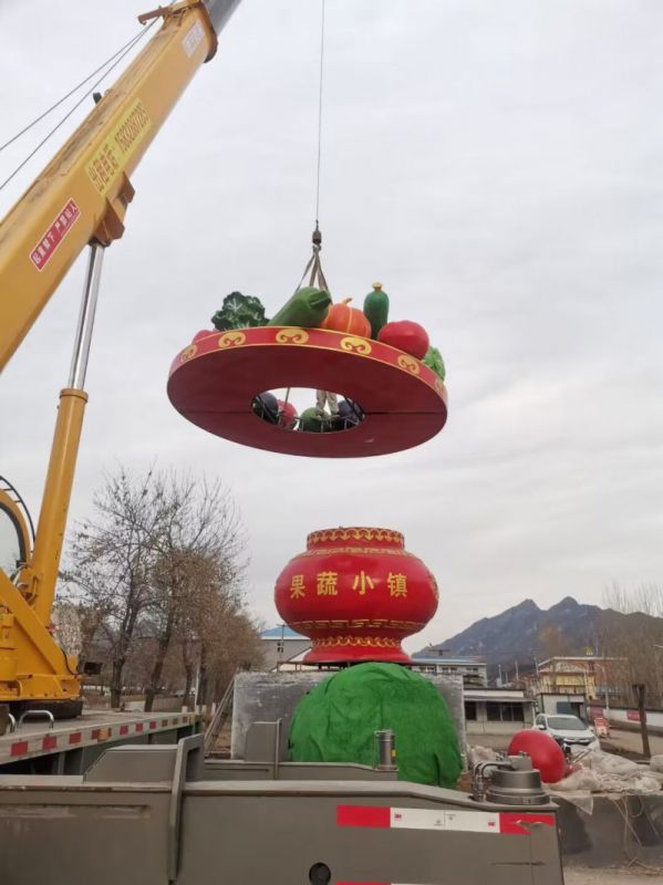 彩繪景觀花籃雕塑通用，花園小品，廣場(chǎng)玻璃鋼花籃雕塑優(yōu)價(jià)