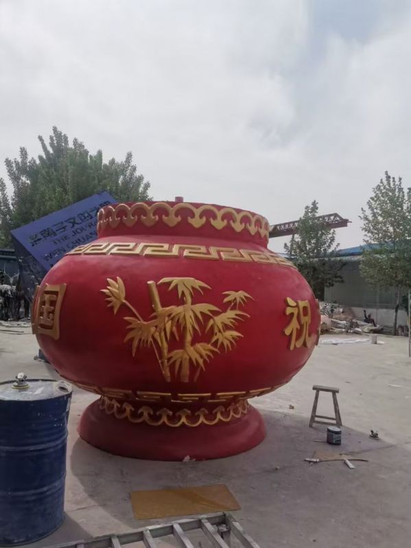 花籃雕塑標(biāo)志供需，透雕系列，玻璃鋼花籃雕塑制造商