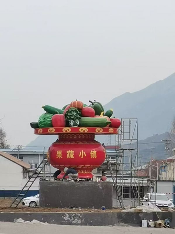 園林景觀花籃雕塑精選，陸地擺件，公園景觀玻璃鋼花籃雕塑精品