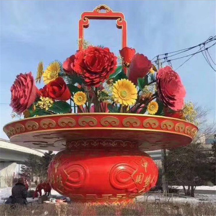 花籃雕塑精選，廣場(chǎng)雕塑，展示城市花籃雕塑